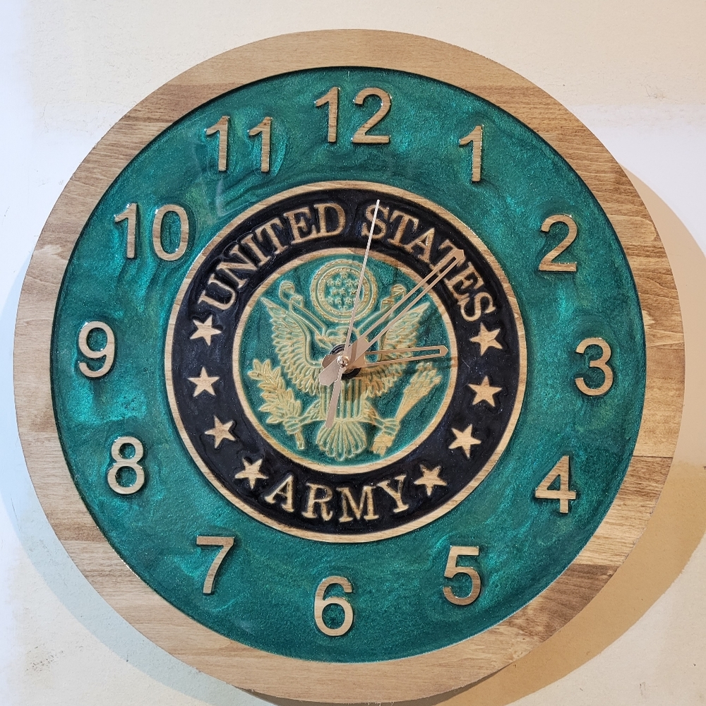 US Army Epoxy filled clock
